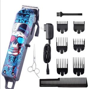 Skull Hair Clippers Blue Wireless Set Kit